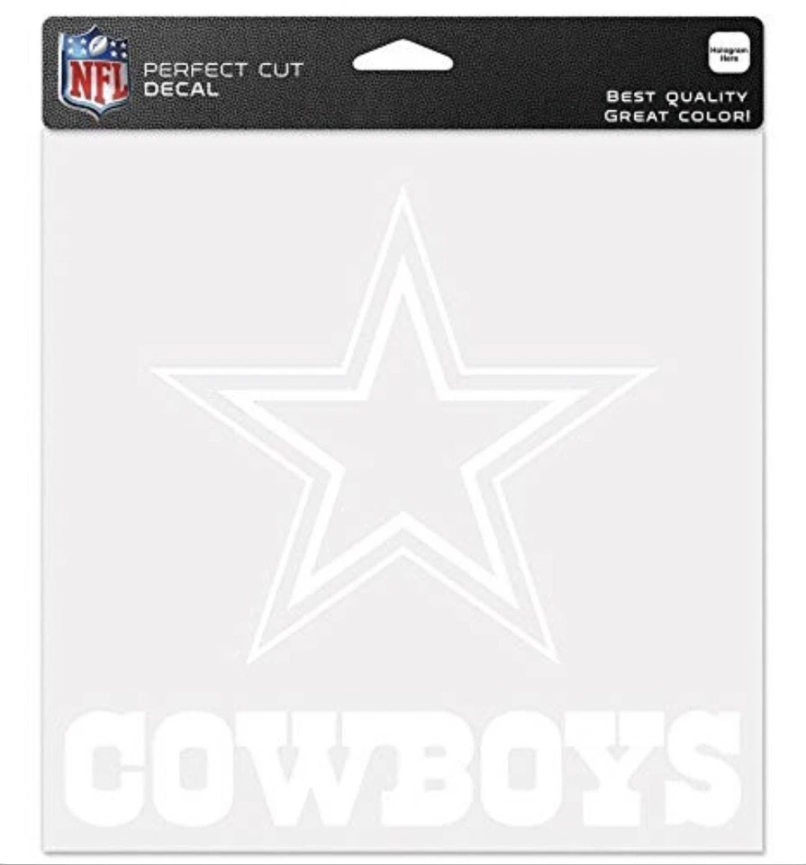 Calcomanía de auto troquelada con logotipo de equipo blanco de 8" x 8" de Dallas Cowboys NFL  Foto 1 de 1