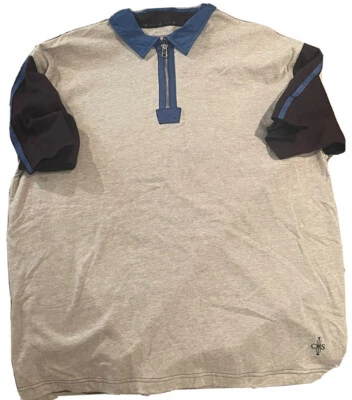 Vintage City Streets Men’s Quarter zip Short Sleeved Polo — 第 1/4 张图片