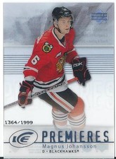 Upper deck Ice 2007-08 Premieres MAGNUS JOHANSSON #115 Rookie RC Blackhawks