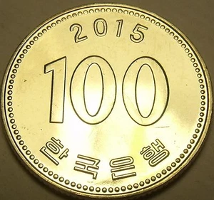 Gem Unc South Korea 2015 100 Won~Fantastic~Free Shipping - Picture 1 of 2