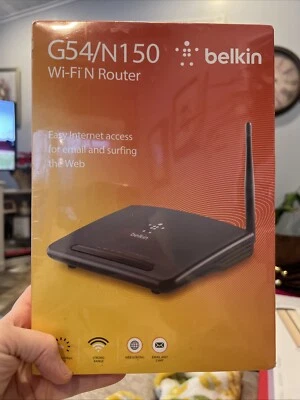 Belkin G54/N150 WiFi N Router Up to 150Mbps NEW IN Sealed Plastic - Image 1 of 4