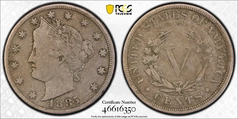 1885 V Nickel PCGS F15 KEY DATE! Cover