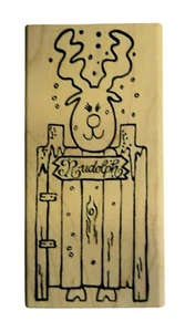 Merry Christmas Card Making Large Rudolph Stamp - Picture 1 of 3