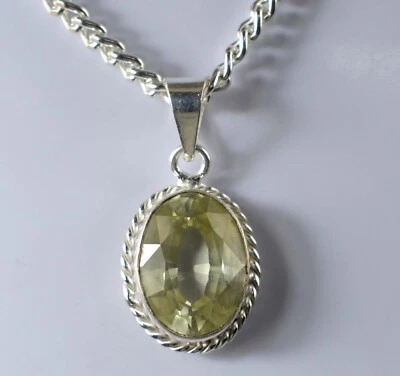 Colgante certificado piedras preciosas ovaladas de zafiro amarillo natural de 10,95 quilates envío rápido Foto 1 de 4