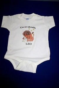 Baby Kleinkind Kind Sternzeichen LEO Künstler Design EIN STCK DRUCKKNOPF 6 12 & 18 Monate - Bild 1 von 2