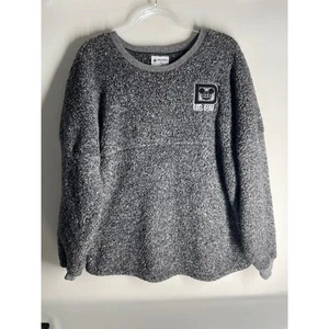 Walt Disney World Parks Grey Fuzzy Sherpa Spirit Jersey M Fleece Oversized - Picture 1 of 5