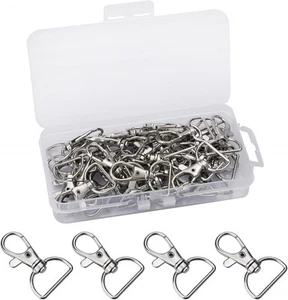 40 PCS Lobster Clasps Swivel Trigger Snap Hooks, Key Chain ‎Silver - Picture 1 of 8