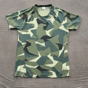 Gymshark Critical T-Shirt Herren Large Grün Camouflage Baumwolle Training Heben. - Bild 1 von 9