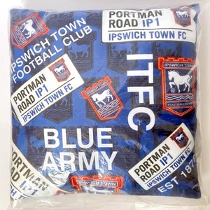 Ipswich Town Football Club Cushion ITFC Pillow Portman Road Blue Army 15x15" New - Picture 1 of 6