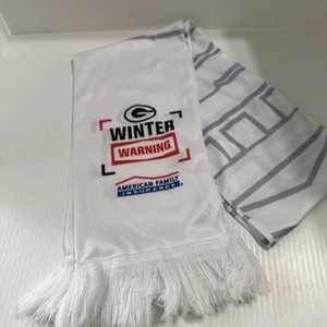 American Family Insurance White Green Bay Packers Winter Warning Scarf - Picture 1 of 4