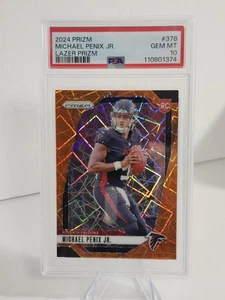 2024 Panini Prizm #378 Michael Penix Jr. Lazer Prizm RC Rookie PSA 10 Gem Mint - Bild 1 von 2