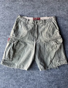 Abercrombie Fitch T-2083 Y2K Cargo Shorts Utility Grunge Distressed Green Men 34 - Picture 1 of 14
