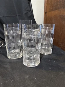 ralph lauren crystal glen plaid Set Of 3 Highball Glasses 6 1/4 In - Picture 1 of 6