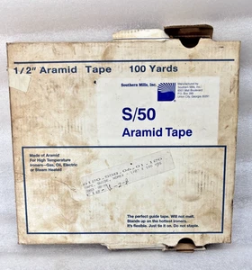 100YDS 1/2" S/50NASTRO ARAMIDICO PER STIRATRICI AD ALTA TEMPERATURA-GAS, - Foto 1 di 6