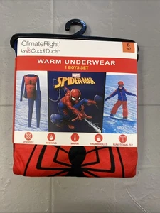 New Boys Size 6/7 Spiderman Warm Underwear By Climate Right By Cuddl Duds - Picture 1 of 5