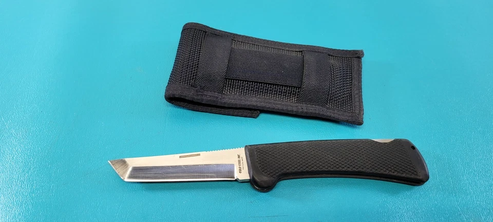 Cold Steel Tanto Folding Pocket Knife Japan Ventura Calif  + Sheath 8.25"  TR520 - Image 1 of 4