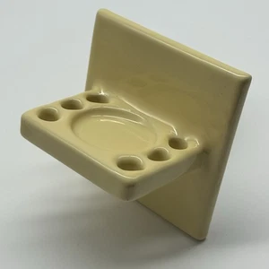 MCM Saffron Yellow Ceramic Tile-In Wall Mount Bathroom Toothbrush Holder - Picture 1 of 8