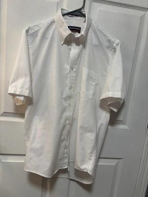 Camisa de manga corta con botones Manhattan para hombre 15 1/2 grande azul verdoso Foto 1 de 3