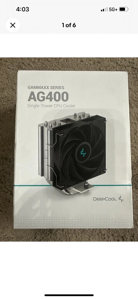 DeepCool GAMMAXX AG400 Single-Tower CPU Cooler, 120mm Fan, Direct-Touch Copper H - Image 1 of 1