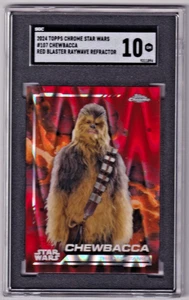 2024 Topps Chrome Star Wars Chewbacca Red Blaster Raywave Refractor #107 SGC 10 - Imagen 1 de 2