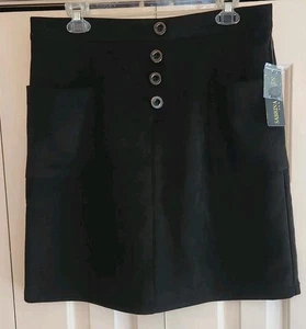 Gonna nera tinta unita SABRINA LAUREN ULTRA MORBIDA STRETCH vestibilità perfetta taglia large nuova con etichetta - Foto 1 di 6