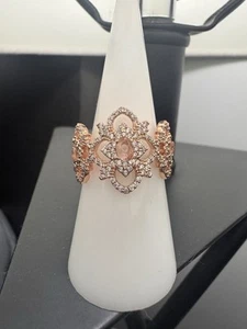 Bomb Party Reign Princess Ring Sz 8: Purple CZ On Rose Gold Plating  - Picture 1 of 8