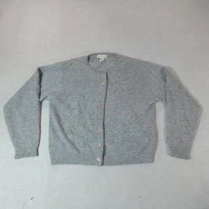 Richards & Jones Cardigan Womens Large Gray Sweater Lambswool Preppy Luxury Top - Picture 1 of 10
