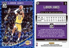 2018-19 Panini Donruss Optic LeBron James #94 Blue Velocity Prizm LA Lakers