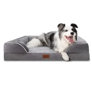 Waterproof Dog Bed X-Large Orthopedic Foam Pet Sofa w/ Removable Cover & Bolster - Picture 1 of 14