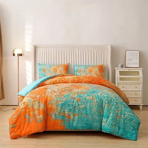Aimuan Abstract Blue Comforter Sets Modern Art Bedding Sets 3 Pieces Sparkle ... - Picture 1 of 9