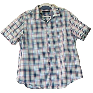 Nautica Navtech Classic Fit Plaid Short-Sleeve Mens Shirt size XL - Picture 1 of 8