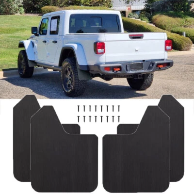 4PCS Carbon Look Car Splash Mudguards Fender Flares Mudflaps For Jeep Gladiator - Image 1 of 4