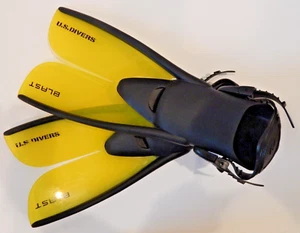 Nature's Wing U.S. Divers Blast Snorkel Fins Split Flippers - Yellow Kids L/XL - Picture 1 of 9