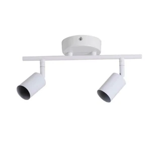 APPLIQUE 2 FARETTI SOFFITTO SOSPENSIONE PLAFFONIERA ORIENTABILI GU10 LED BIANCO - Foto 1 di 2