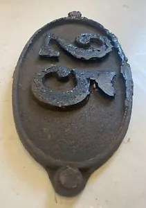 More details for antique victorian cast iron large heavy house number 25 wall door plaque plate