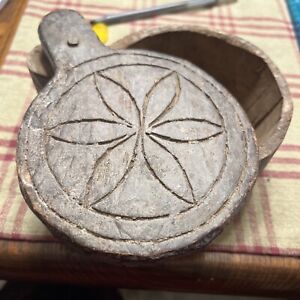 Early European Carved Out Spice Box With Pin Wheel Design
