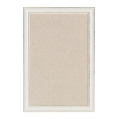 DesignOvation Macon Framed Linen Fabric Pinboard, 18x27, Soft White - Image 1 of 4