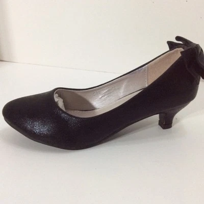 LINK Girls' Wedding slip on Stilettos heel party prom shoes flower rhinestone  - Image 1 of 4