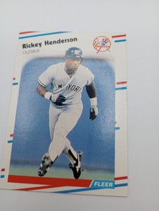 1988 Fleer Rickey Henderson #209 Baseball Card New York Yankees HOF