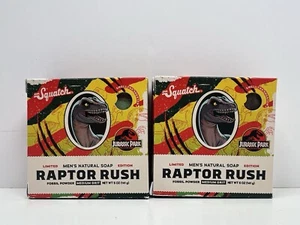 (2) Dr Squatch X Jurassic Park Raptor Rush Medium Grit Limited Edition Rare - Bild 1 von 6
