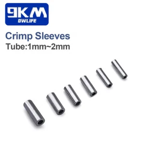 50~200Pc Fishing Single Barrel Crimp Sleeve Aluminum Fishing Wire Tube Connector - Picture 1 of 13