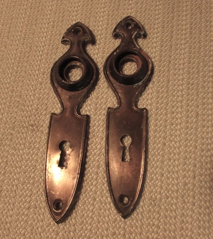 VINTAGE ORNATE COPPER/BRASS BACK PLATES FOR DOOR HANDLES  #13 Cover