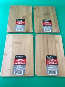 4er Set Küche Bambus Schneidebrett Bretter doppelseitig 6"x8,5" Sushi Tablett - Bild 1 von 4