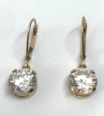 PENDIENTES COLGANTES ORO 14ct 585 damas ropa de noche Foto 1 de 4