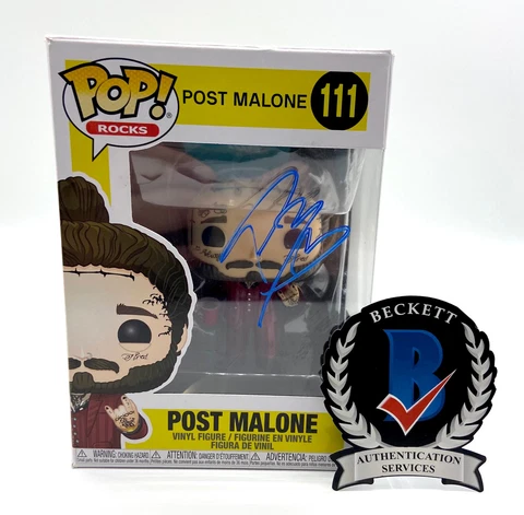 POST MALONE SIGNED AUTOGRAPH FUNKO POP BECKETT BAS COA WHITE IVERSON Cover