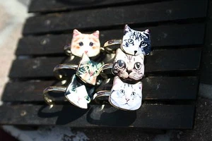 Rings, cat face, adjustable rings - Picture 1 of 12