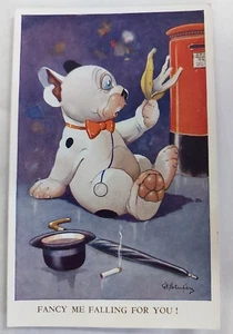 3494 Humour Bonzo Fancy Me Falling For You! Vintage Postcard - Picture 1 of 3