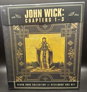 JOHN WICK TRILOGY US EXCLUSIVE 4K BLURAY STEELBOOK STASHBOX *SEALED* PLEASE READ - Picture 1 of 22