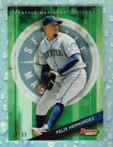 FELIX HERNANDEZ 2015 TOPPS BOWMANS BEST GREEN SP INSERT #'D /99 MLB - Picture 1 of 2