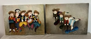2 Vintage Joyce Roybal Oil Painting Unframed Canvas 12x16" Signed - Picture 1 of 6